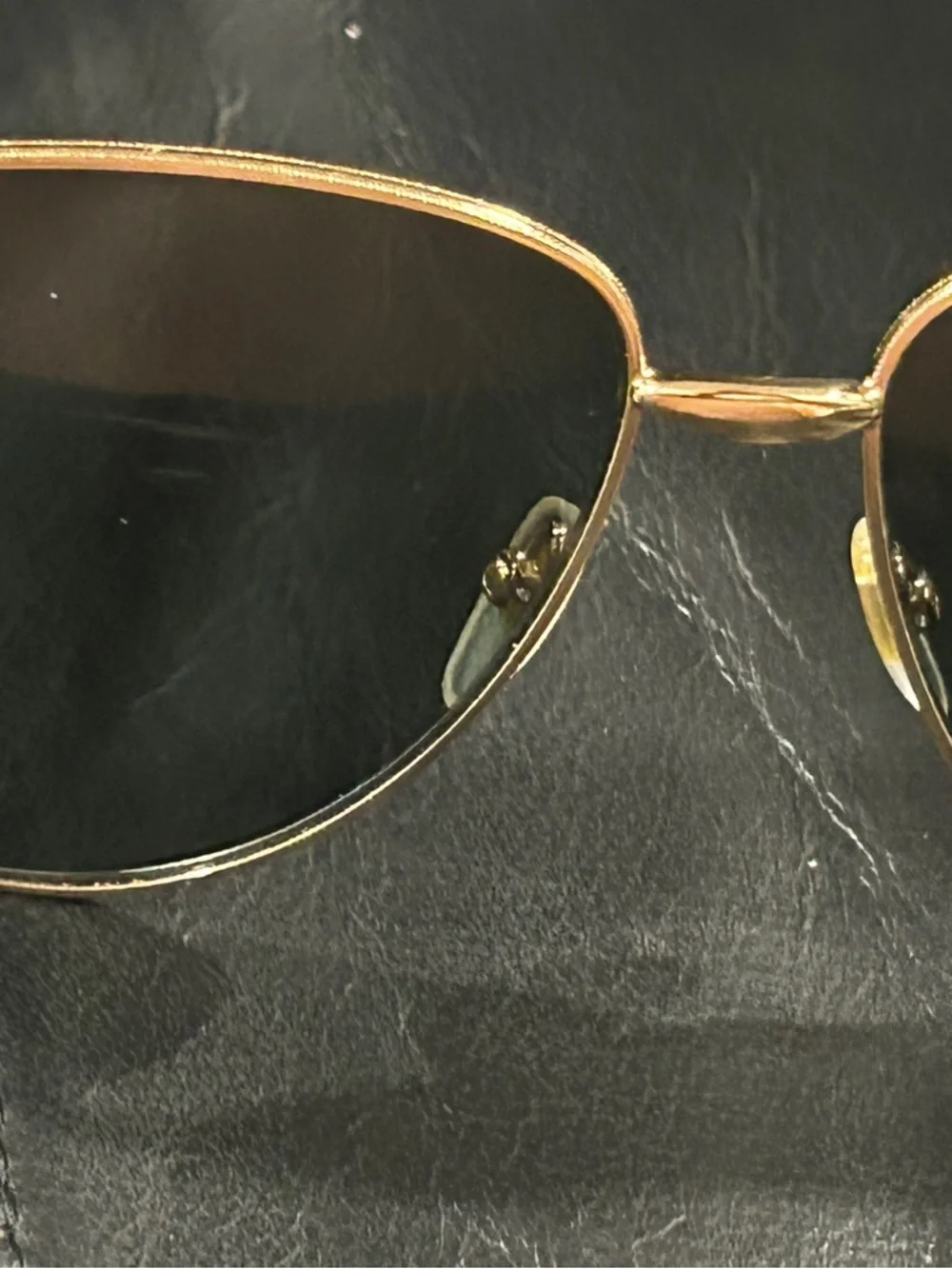 Gucci Gold Metal Aviator Sunglasses with Brown Lenses GG0138S - Picture 11 of 12